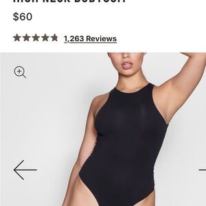 SKIMS Black High Neck One Piece Swimsuit